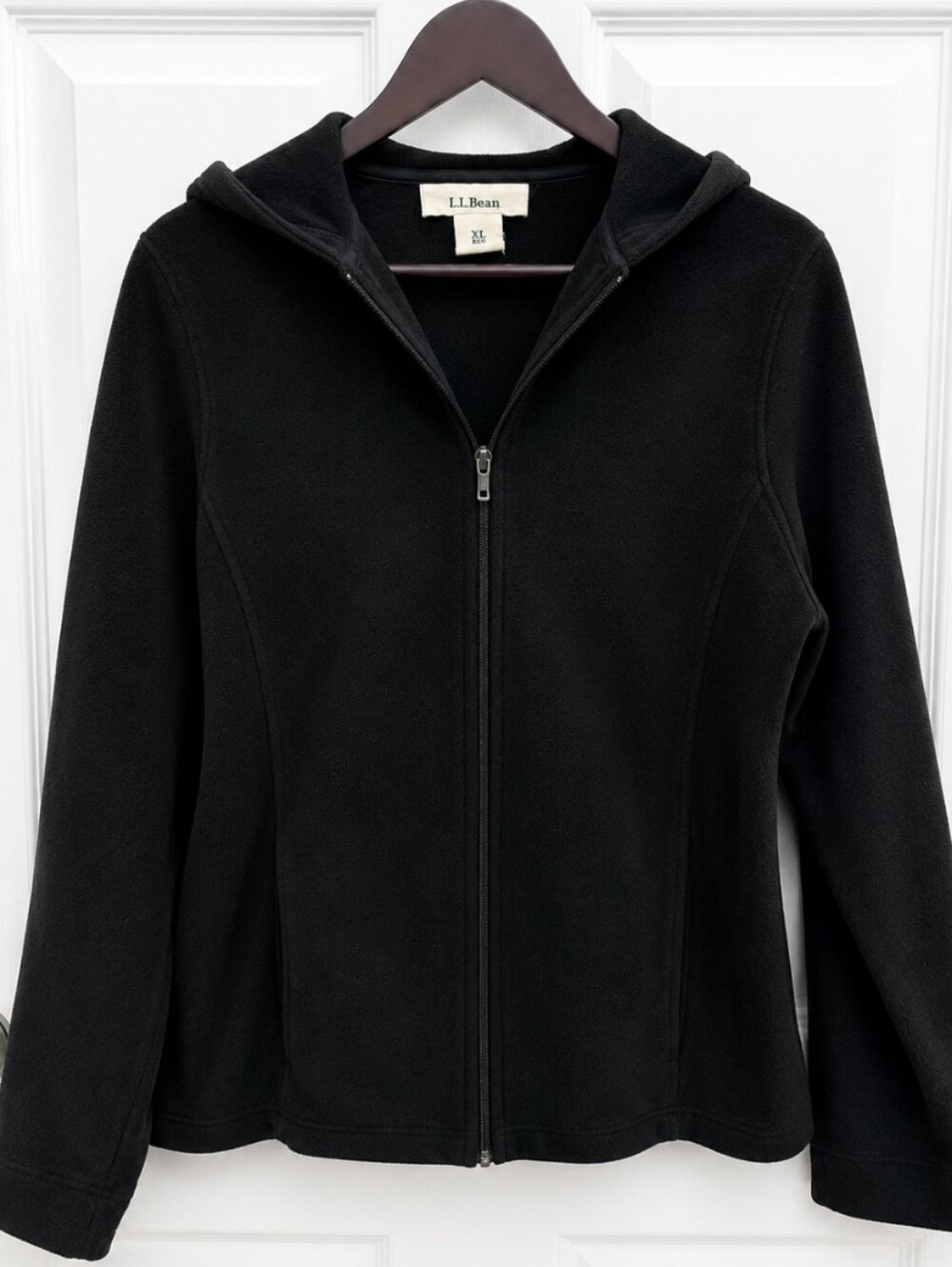 L.L.Bean Men's Black Polartec Fleece Full Zip Hoodie Jacket XL Regular